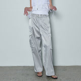 FRONT ZIP CARGO PANTS ASH GREY