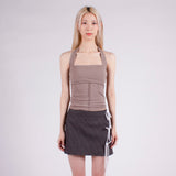 [RE-STOCK] HALTER SPAN TANK TOP / MOCHA