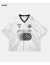 Glitter Metal Sporty V-Neck T-shirt