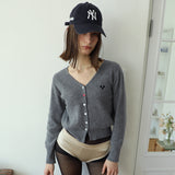 ALLDAY Logo Knit Cardigan Gray