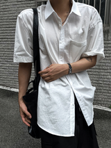 リネン半袖シャツ