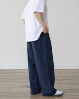 WIT LINEN COTTON WIDE PANTS