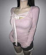 berry tie tee (3colors)