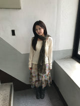 3カラー アオイ レース ヴィンテージ ロングスリーブ Tシャツ