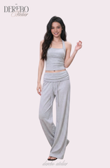 Object Sleeveless Flare Pants Sweat Suit Set (SET)