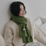 Bubble Boucle Knit Muffler (Light Green)