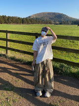 Mud Tin Vintage Washing Cargo Denim Pants