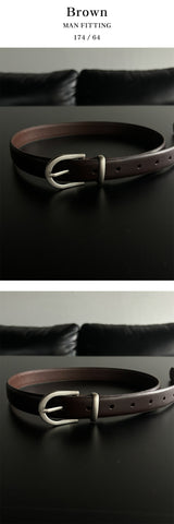 [REAL LEATHER] Horse shoe leather belt(3color)