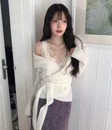 kumachi flower of lace knitwear sk