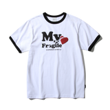 フラジャイル ハート リンガーTシャツ (White)