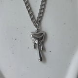 [NMIXX Bae Necklace] メルティングハートサージカルチェーンネックレス