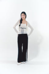 Knit Ribbon Shirring Top Set Ivory