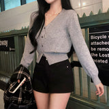 [BELLIDE MADE] Muted V-neck Long Sleeve Cardigan