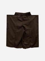 Flare Button Wide Bermuda Pants (3c)