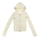 Tweedy knit zip up