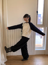 ヒュバンピンタックトレーニングワイドバンディングパンツ