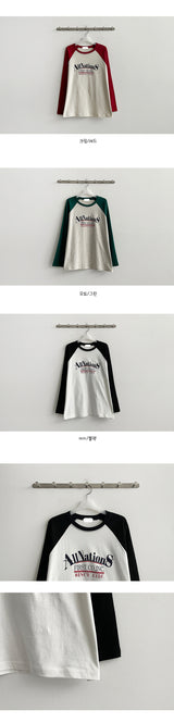 ネーションラグランロングスリーブTシャツ