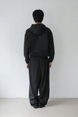 stripe belted slacks