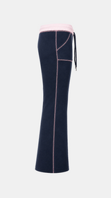 カイア コントラスト ステッチ フレア パンツ