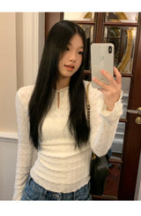 Daisy lace cuffs long-sleeved t-shirt