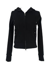 studded slim fit hooded zip-up (2color)