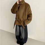 ポニーシックベルトダブルハイネックコート