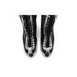 Boxing Two-Tone Lace-Up Boots Heel(Silver)