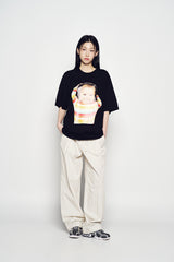 25SS STRIPE SET-UP LOOSE FIT PANTS IVORY