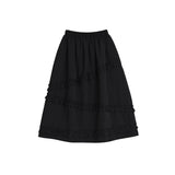 Nylon Frill Cancan Long Skirt (black)