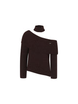 Muffler symbol knit set (Brown)