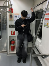 ピントクロップトラッカーニットジャケット