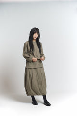 Layered Blouse / Khaki Brown