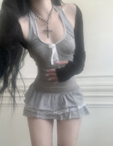 Sidia strap halter top (light gray)