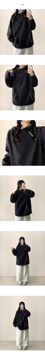  Faure diagonal zipper color scheme line overfit fleece hood