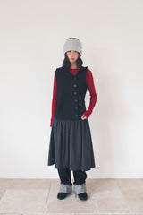 FLARE RIB SKIRT (CAHRCOAL)