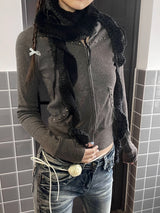 Rivet Hoodie Zip-Up [Grey]
