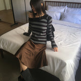 ヴィンフレースコーデュロイスリットミディスカート