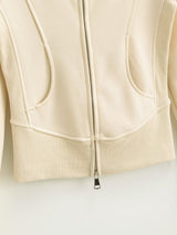 デルレイボディラインフィットアップフードジップアップ