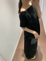 Moro オフショルダーTシャツ  (4color)