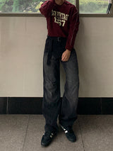 Dart Belt Straight Denim
