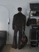 Winter Velvet Denim Bootcut Pants (2color)