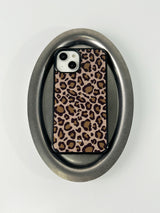 Leopard Magsafe Glass Bumper Case(Brown)