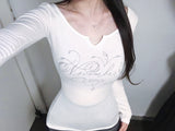 Rose lettering slim fit T-shirt