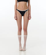 Ribbon Line Mini Short Bikini Panties (Black)