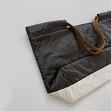 TYVEK FLEXIBLE BAG - Chocolate Brown & Ivory (MEDIUM)