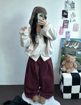 M,XL🤎2SIZE🤎 DOUBLE PINTUCK WIDE LONG BALLOON PANTS ❤🤎🖤🩶4COLOR