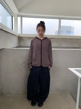 Leshu Stripe Fleece Zip-Up Jumper