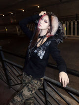 Fur Collar Zipper Hoodie