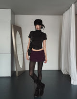 Jamie Shirring Turtleneck Short Sleeve