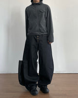 Button Curved Denim Pants